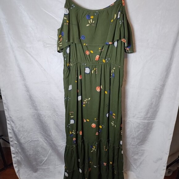 NWT a.n.a. Hanna Floral maxi cold shoulder dress XL - Picture 2 of 6